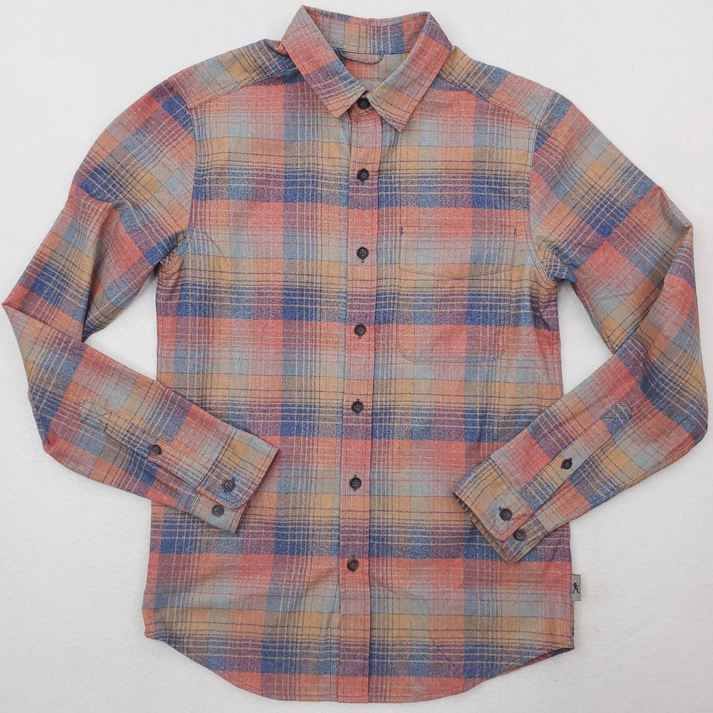 Royal Robbins Shirt Mens Small Multicolor Plaid Flannel Long Sleeve Button‎ Up